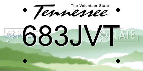 683JVT Tennessee License Plate