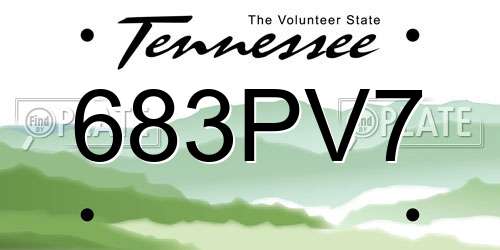 683PV7 Tennessee License Plate