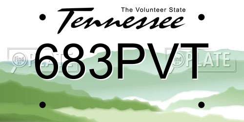 683PVT Tennessee License Plate