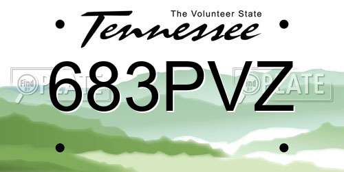 683PVZ Tennessee License Plate