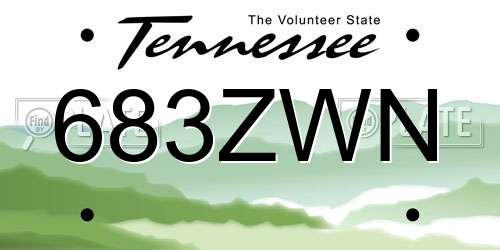 683ZWN Tennessee License Plate