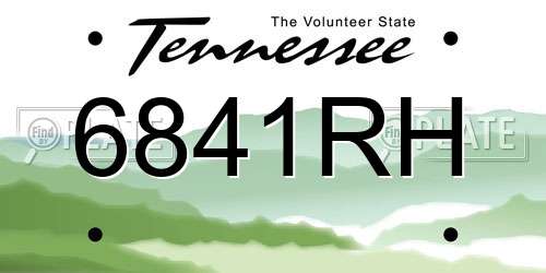 6841RH Tennessee License Plate
