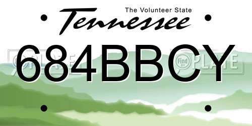 684BBCY Tennessee License Plate