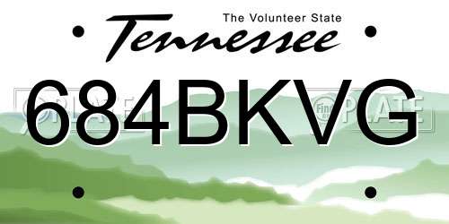 684BKVG Tennessee License Plate