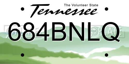 684BNLQ Tennessee License Plate