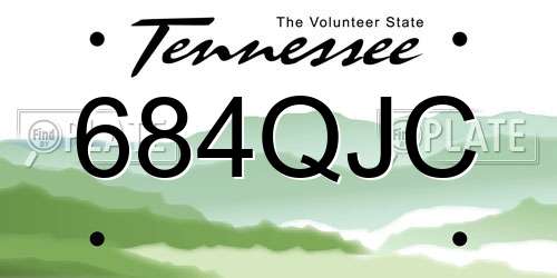 684QJC Tennessee License Plate