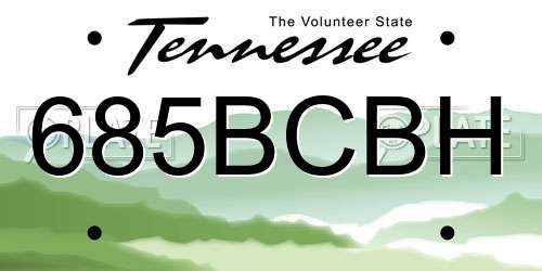 685BCBH Tennessee License Plate