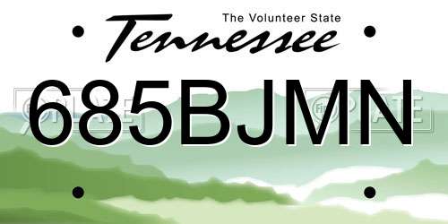 685BJMN Tennessee License Plate