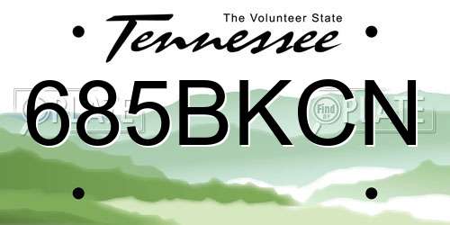 685BKCN Tennessee License Plate