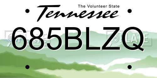 685BLZQ Tennessee License Plate