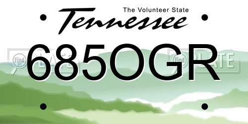 685OGR Tennessee License Plate