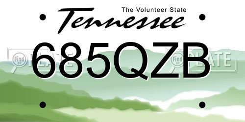 685QZB Tennessee License Plate