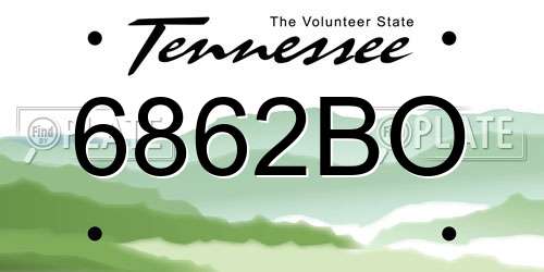 6862BO Tennessee License Plate