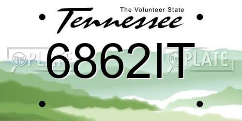 6862IT Tennessee License Plate