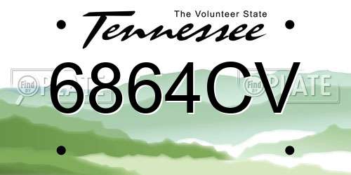 6864CV Tennessee License Plate
