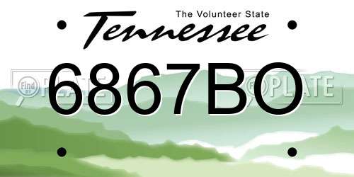 6867BO Tennessee License Plate