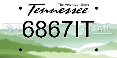 6867IT Tennessee License Plate