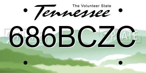 686BCZC Tennessee License Plate