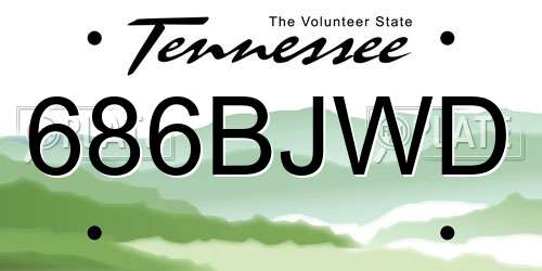 686BJWD Tennessee License Plate