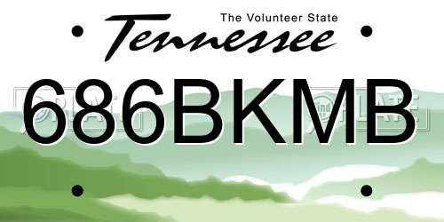 686BKMB Tennessee License Plate