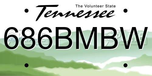 686BMBW Tennessee License Plate