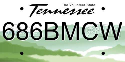 686BMCW Tennessee License Plate