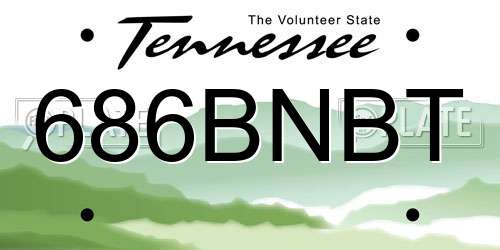 686BNBT Tennessee License Plate