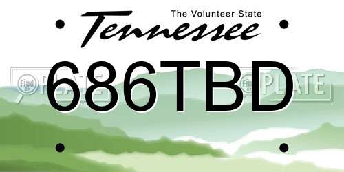 686TBD Tennessee License Plate