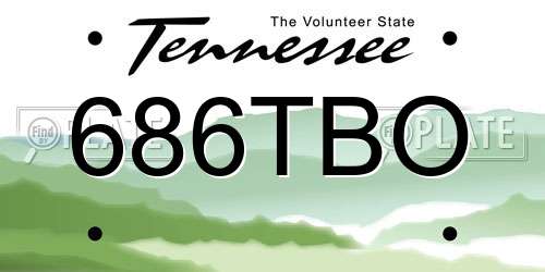686TBO Tennessee License Plate