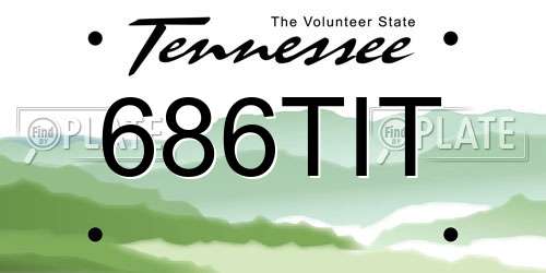 686TIT Tennessee License Plate
