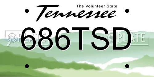 686TSD Tennessee License Plate
