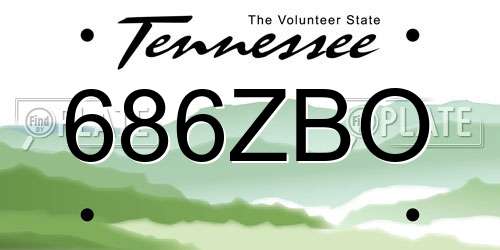 686ZBO Tennessee License Plate