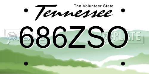 686ZSO Tennessee License Plate