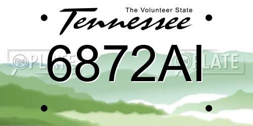 6872AI Tennessee License Plate