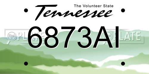 6873AI Tennessee License Plate