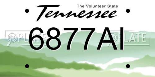 6877AI Tennessee License Plate