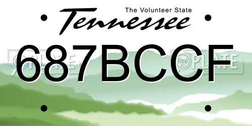 687BCCF Tennessee License Plate