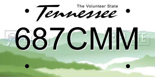 687CMM Tennessee License Plate