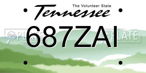 687ZAI Tennessee License Plate