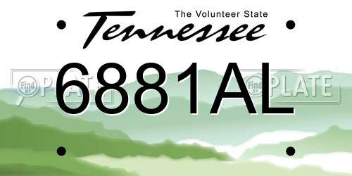 6881AL Tennessee License Plate