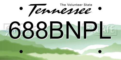688BNPL Tennessee License Plate