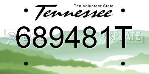 689481T Tennessee License Plate