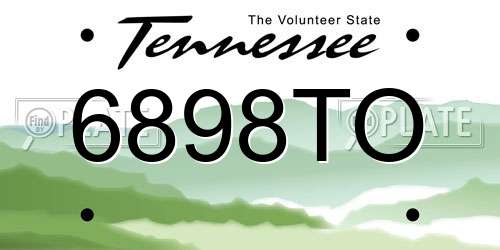 6898TO Tennessee License Plate