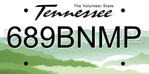 689BNMP Tennessee License Plate