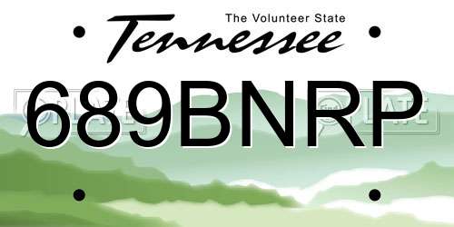 689BNRP Tennessee License Plate