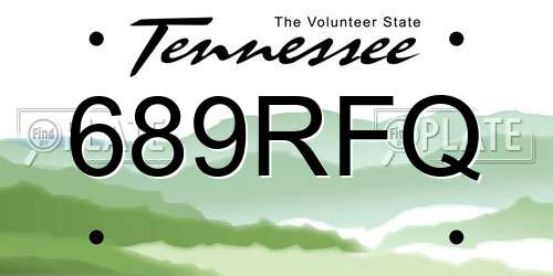 689RFQ Tennessee License Plate