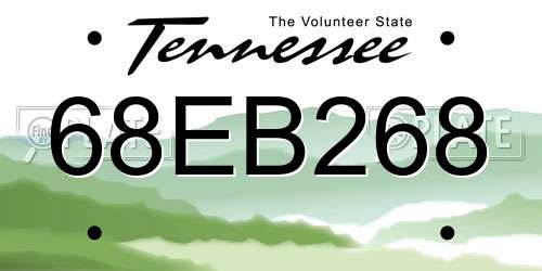 68EB268 Tennessee License Plate