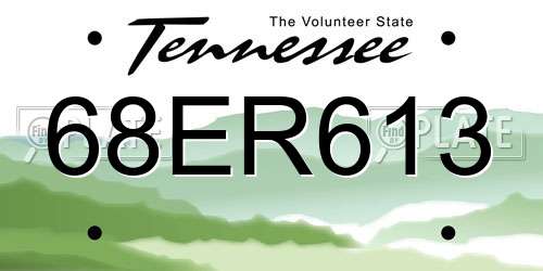 68ER613 Tennessee License Plate