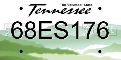 68ES176 Tennessee License Plate
