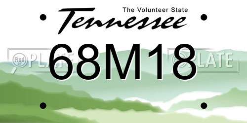 68M18 Tennessee License Plate